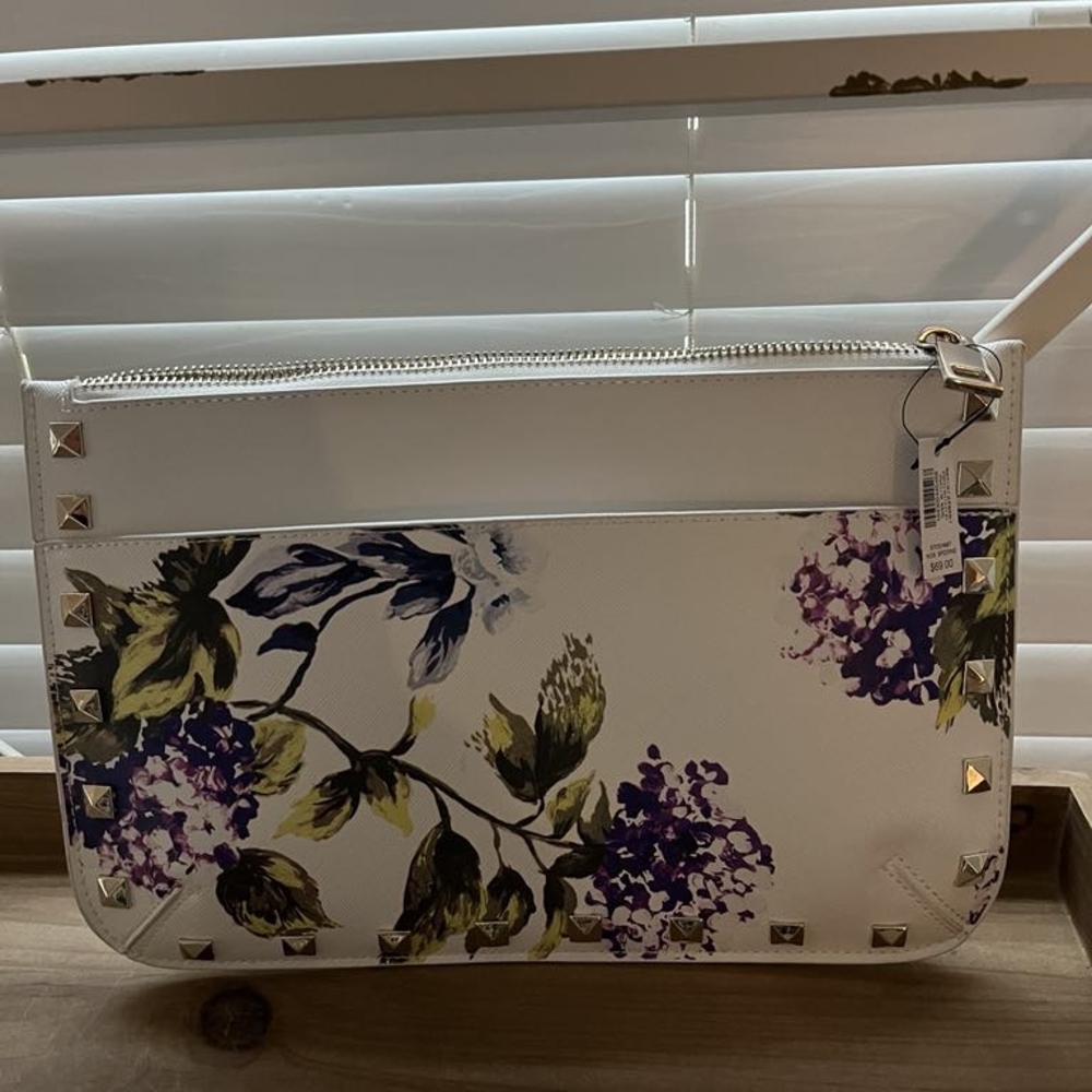 Floral White Designer Clutch